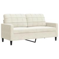 4-delige Loungeset met kussens en bolsters fluweel crèmekleurig - thumbnail