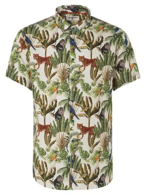 No Excess regular fit overhemd met all over print 010 white No Excess regular fit overhemd met all over print 010 white