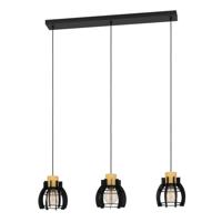 Eglo 3-lichts hanglampStillington 1 zwart met hout - 43925 - thumbnail
