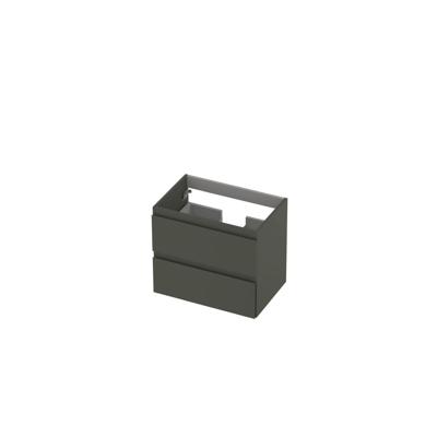 INK - Onderkast 2 Laden Greeploos Gelakt - 600x400x520 Mm - Mat Beton Groen