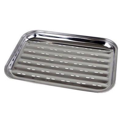 BBQ Grill Tray 34.5x24.5x2.7 cm RVS