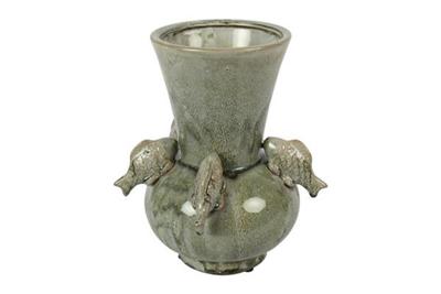 Countryfield vaas vissen groen h24,5cm