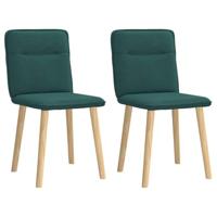 Eetkamerstoelen 2 st stof donkergroen - thumbnail