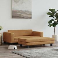 Hondenmand met verlengstuk 100x50x30 cm fluweel bruin - thumbnail