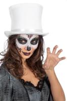 Hoge hoed wit velvet XL - thumbnail