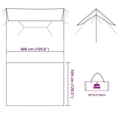 VidaXL Kampeerluifel waterdicht 406x306 cm camouflage