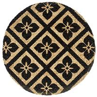 Placemats 6 st rond 38 cm jute zwart - thumbnail