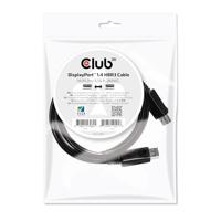 club3D CAC-2068 DisplayPort-kabel DisplayPort Aansluitkabel DisplayPort-stekker, DisplayPort-stekker 2.00 m Zwart Vlambestendig, 8K UHD - thumbnail