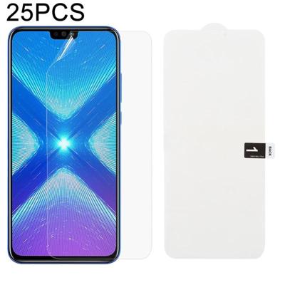 25 stuks zachte hydrogel film volledige dekking front beschermer met alcohol katoen + kraskaart voor Huawei Honor 8X