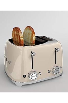Smeg TSF03CREU broodrooster 4x4, crème