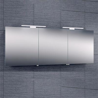Spiegelkast Wiesbaden met Led Verlichting 160x60 Aluminium Spiegelkast Wiesbaden met Led Verlichting 160x60 Aluminium