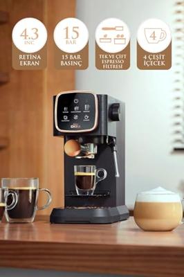 arzum OK0034-0500 Espressomachine met filterhouder Chroom Met melkopschuimer