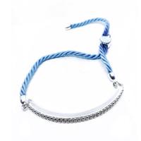 Panarea BS19PL2AZ Zilverkleurig Blauw Verstelbaar Dames armband - thumbnail