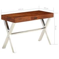 Bureau 110x50x76 cm massief acaciahout en sheesham afwerking - thumbnail
