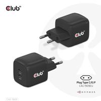 club3D CAC-1909EU Laptop netvoeding 45 W 2x USB-C USB PD Zwart Binnen - thumbnail