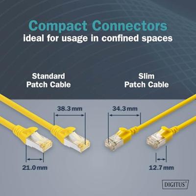 Digitus DK-1632-A-010S-Y RJ45 Netwerkkabel, patchkabel CAT 6A F/FTP 1 m Geel Kleurcodering, Afgeschermd, Meerdradig, Met anti-kniktule 1 stuk(s) - thumbnail