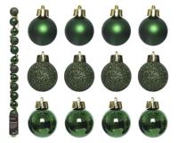 Decoris kerstballen plastic 14st dennengroen 3cm - thumbnail