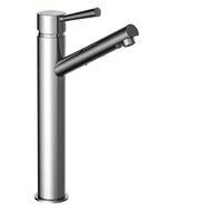 CORNWALL ééngreepsmengkraan voor wastafel opbouw, chroom hoge uitloop keramische schijven geluidsarme, verwisselbare 35 mm-cartouche flexibele metalen aansluitslangen 350 mm volgens DVGW/KTW- - thumbnail