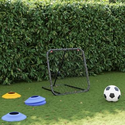 Voetbalrebounder verstelbaar 84x73x60-80 cm staal zwart
