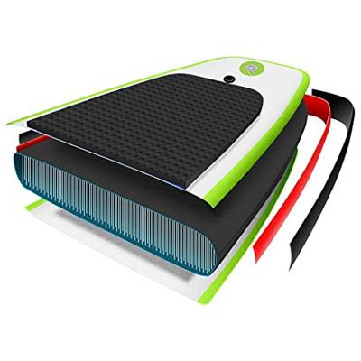 Stand-up paddleboard opblaasbaar groen en wit - thumbnail
