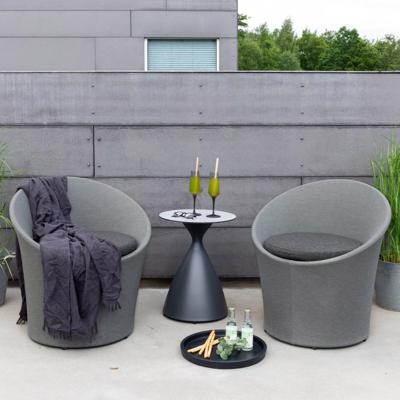 Nohr Loungeset 'Felica' Met 2 stoelen en tafel, kleur Zwart/Grijs