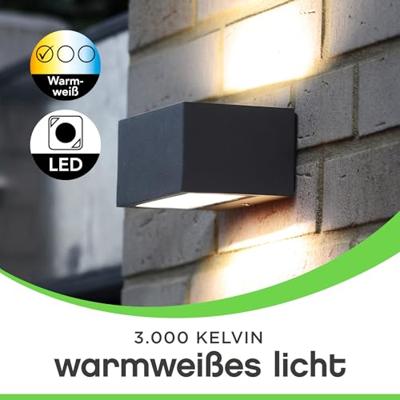 Lutec GEMINI 6939412011639 LED-buitenlamp (wand) 20 W Zwart