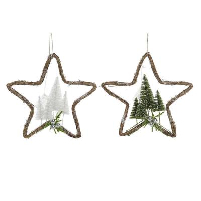 Kerstversiering DKD Home Decor Rotan (2 pcs) (43 x 10 x 43 cm)