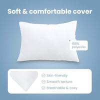 VidaXL Hoofdkussen met kussen wit 61 x 41 x 20 cm polyester - thumbnail