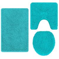 VidaXL Antislip badmat set 3 pcs turquoise pp - thumbnail