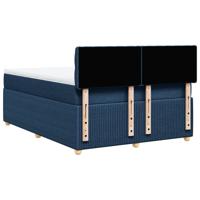 Boxspring met matras stof blauw 160x200 cm - thumbnail