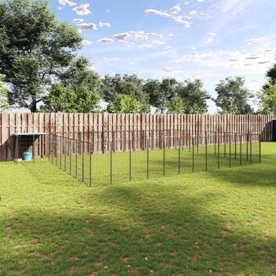 Hondenkennel 37,51 m² staal zwart