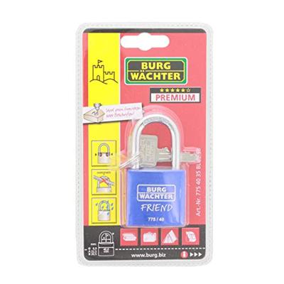 Burg Wächter 39441 Hangslot 40.00 mm Verschillend sluitend Blauw Sleutelslot