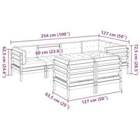 7-delige Loungeset met kussens geïmpregneerd grenenhout - thumbnail