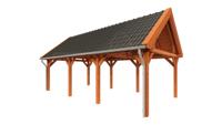 Trendhout Zadeldak XL overkapping 820x440 cm Lariks/Douglas blank- Zadeldak- Hout- Trendhout - thumbnail