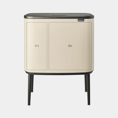 Brabantia bo touch bin 11+23 liter soft beige