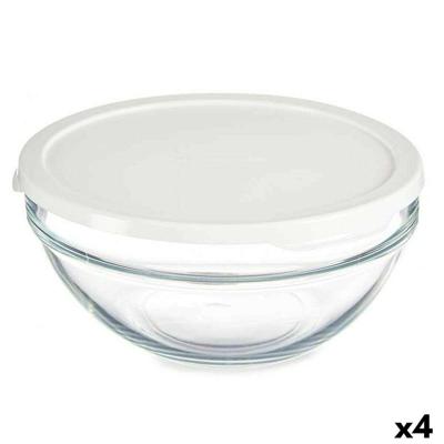 Ronde Lunchtrommel met Deksel Pasabahce Chefs Wit 1,7 L (4 Stuks)