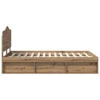 Bedframe Ambachtelijk eiken 135 x 190 cm Massief grenenhout - thumbnail