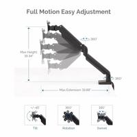 Fellowes 8043301 flat panel bureau steun 76,2 cm (30") Vrijstaand Zwart - thumbnail
