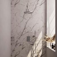 Brauer Brushed Edition Thermostatische Regendoucheset Inbouw - Hoofddouche 30 cm - Gebogen Wandarm - 3 Weg - Handdouche Staaf - Doucheslang - Wandaansluitbocht - Rvs - thumbnail