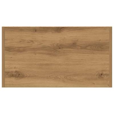 Badkamerkast 60x33x80 cm bewerkt hout artisanaal eikenkleurig