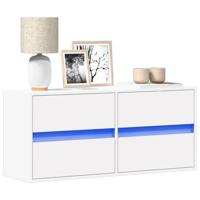 Tv-wandmeubel met LED-verlichting 100x31x45 cm wit - thumbnail