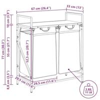 Wasmand 2 vakken met plank sonoma eikenkleurig - thumbnail