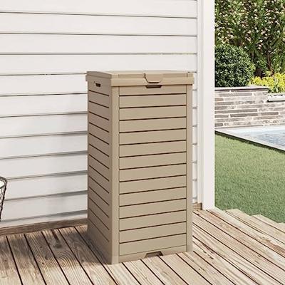 Vuilnisbak voor buiten 41x41x86 cm polypropeen lichtbruin