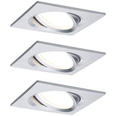 Paulmann 93680 LED-inbouwlamp Set van 3 stuks 18 W Aluminium (gedraaid)