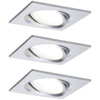 Paulmann 93680 LED-inbouwlamp Set van 3 stuks 18 W Aluminium (gedraaid) - thumbnail