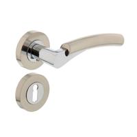 Intersteel Deurkruk Bryan op rozet met sleutelrozetten - nikkel mat/chroom - thumbnail