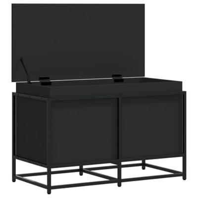 VidaXL Opbergbox met deksel 80x40x51,5 cm bewerkt hout zwart