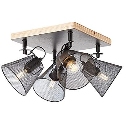 Brilliant 40135/76 - 4 Spots Plafondlamp Metaal/Hout