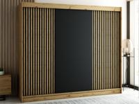 Kledingkast LAMORA 3 schuifdeuren 250 cm artisan eik - thumbnail