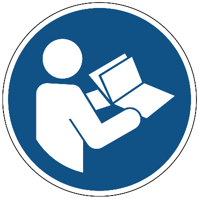 Gebruiksaanwijzing in acht nemen gebods- Ø 150 mm - Sticker Gebruiksaanwijzing in acht nemen gebods- Ø 150 mm - Sticker